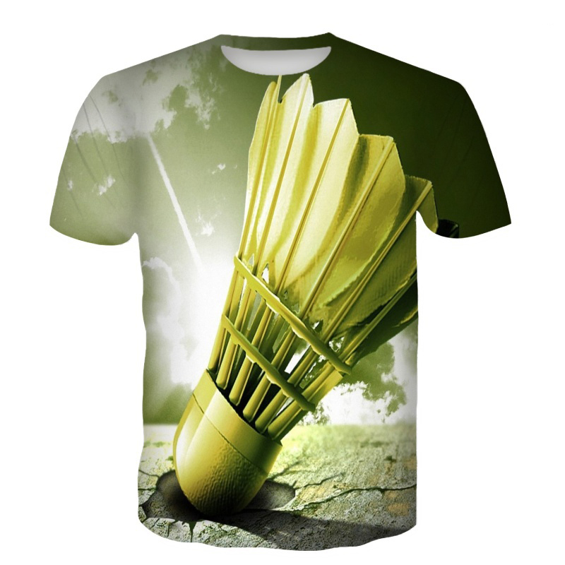 Badminton Shuttlecock - Badminton T-Shirts Shuttlecock 3D Print Streetwear